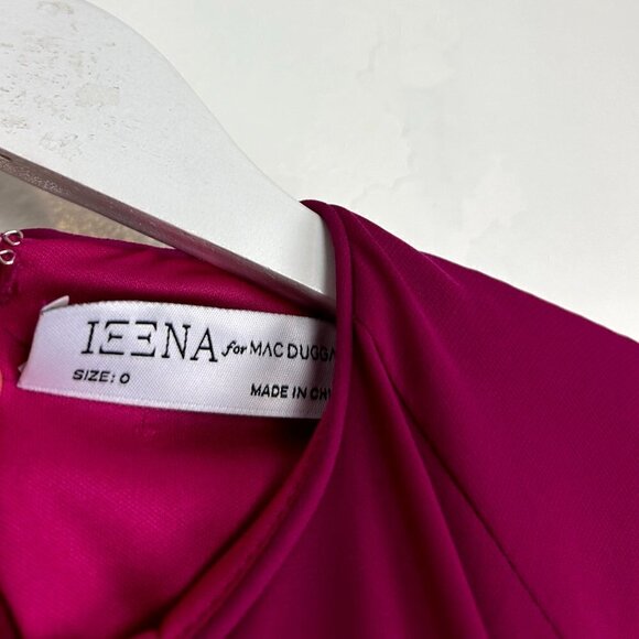 MAC DUGGAL Ruffle Long Sleeve Capelet Cocktail Minidress in Fuchsia Size US 0 - Picture 6 of 8